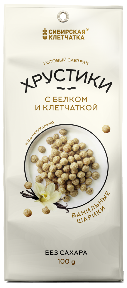 ХРУСТИКИ ВАНИЛЬНЫЙ готовый завтрак с белком и клетчаткой «Сибирская клетчатка» - в магазине Моя диета