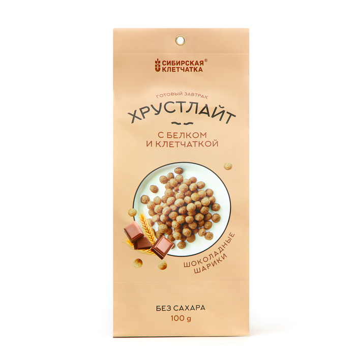 ХРУСТЛАЙТ готовый завтрак Шоколадный с белком и клетчаткой