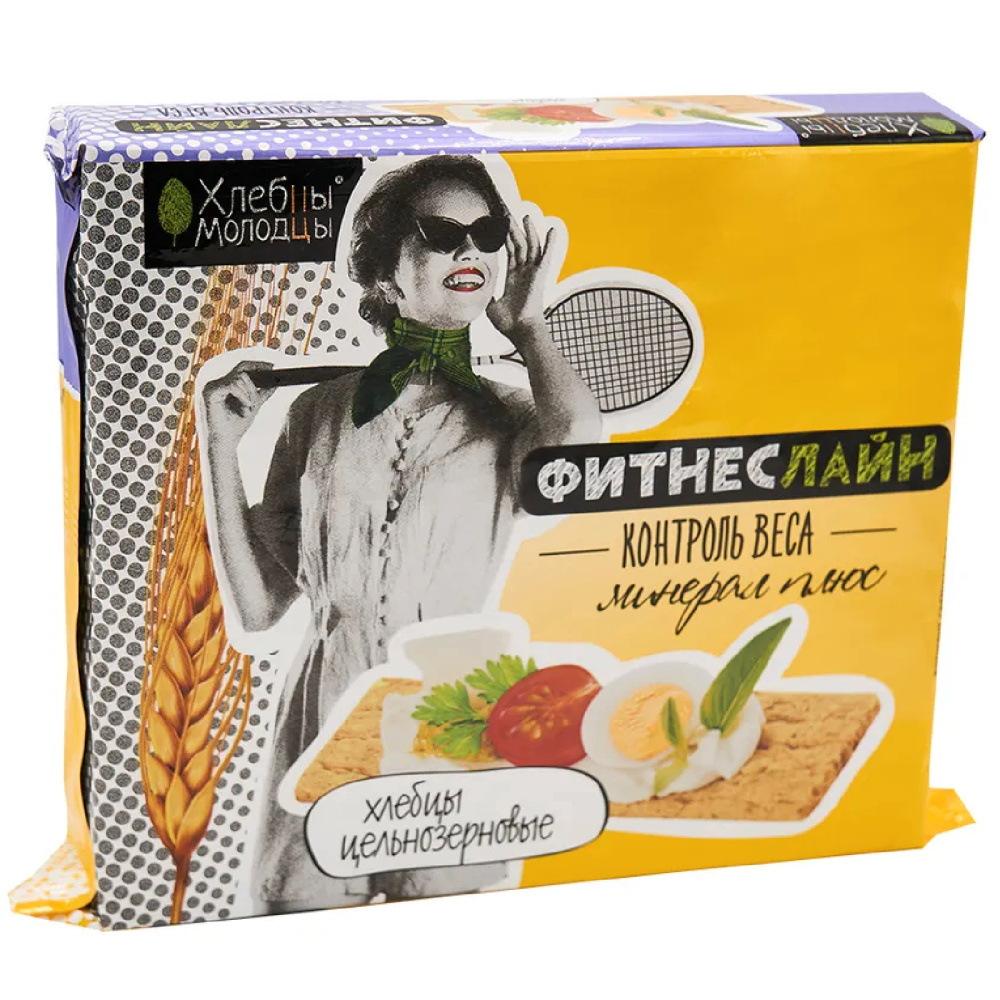 Хлебцы хрустящие цельнозерновые ХЛЕБЦЫ-МОЛОДЦЫ ФитнесЛайн КОНТРОЛЬ ВЕСА Минерал плюс - в магазине Моя диета