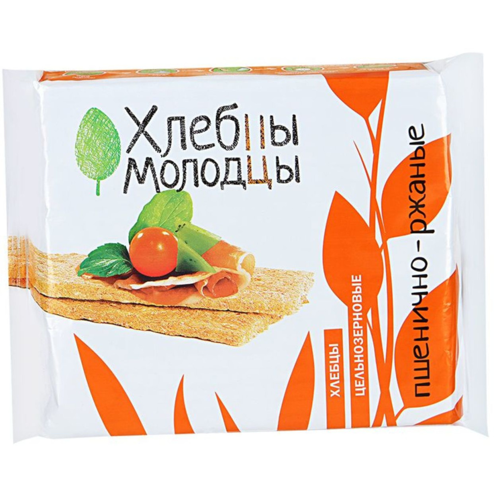 Хлебцы хрустящие цельнозерновые ХЛЕБЦЫ-МОЛОДЦЫ ПШЕНИЧНО-РЖАНЫЕ - в магазине Моя диета