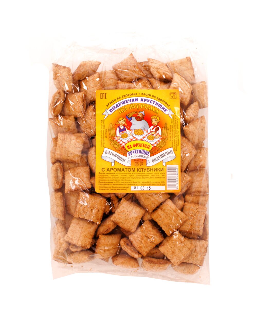 Подушечки Из Мурома хрустящие с ароматом клубники на фруктозе