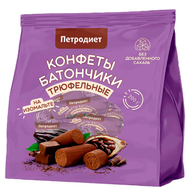 Конфеты неглазированные пралине Батончики трюфельные на изомальте со стевией