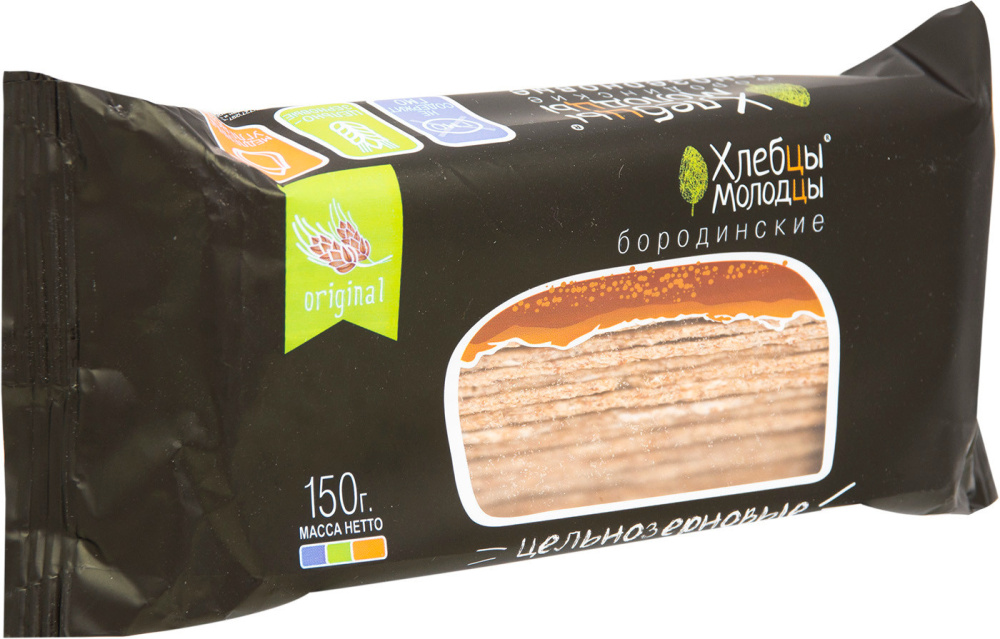 Хлебцы хрустящие цельнозерновые ХЛЕБЦЫ-МОЛОДЦЫ БОРОДИНСКИЕ тонкие - в магазине Моя диета