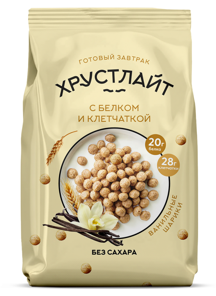 ХРУСТЛАЙТ готовый завтрак Ванильный с белком и клетчаткой