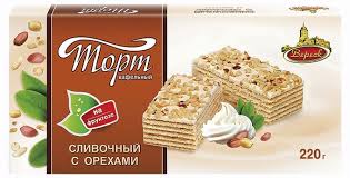 Торт Вереск вафельный Сливочный с орехами на фруктозе - в магазине Моя диета