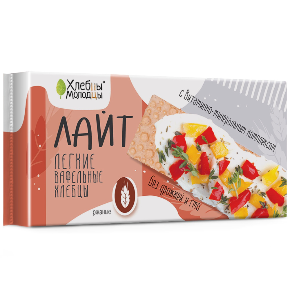 Хлебцы хрустящие ХЛЕБЦЫ-МОЛОДЦЫ ЛАЙТ лёгкие вафельные ржаные - в магазине Моя диета