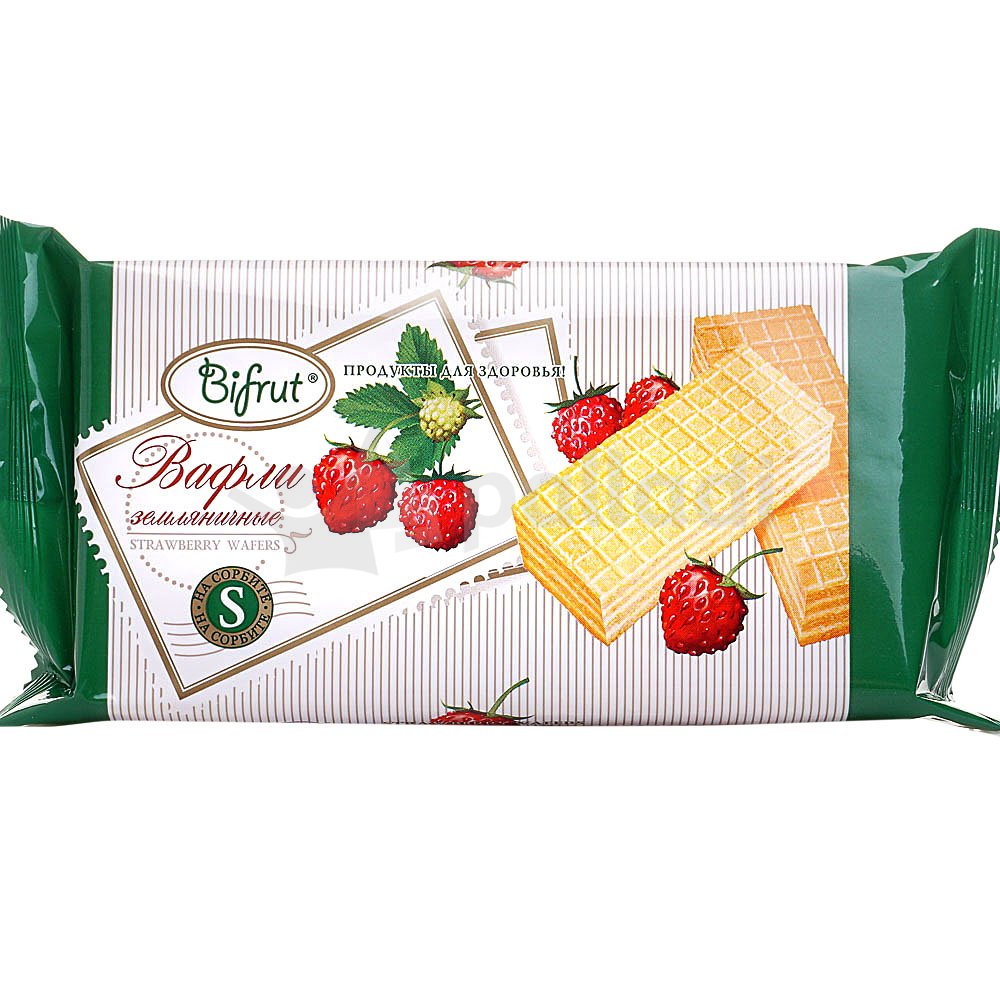 Вафли Bifrut земляничные на сорбите